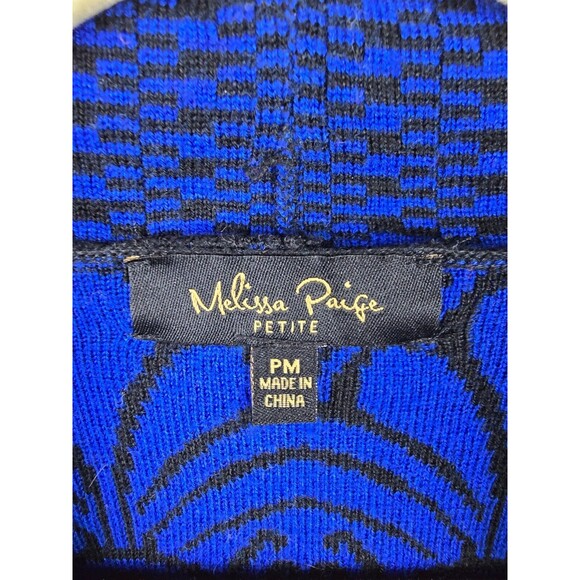 Melissa  Paige Cardigan Sweater Duster Womens PM  Blue Black Long Open Lagenlook - Picture 5 of 13